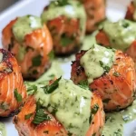 Baked Salmon Meatballs with Creamy Avocado Sauce